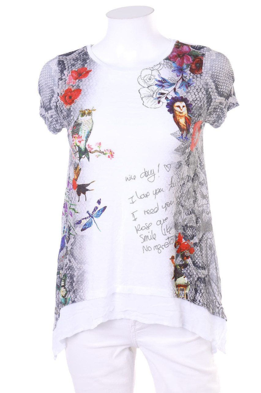 Desigual - Shirt mit Print - XS