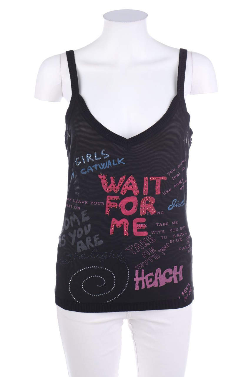 CHRISTINA - Top mit Logo-Print - L