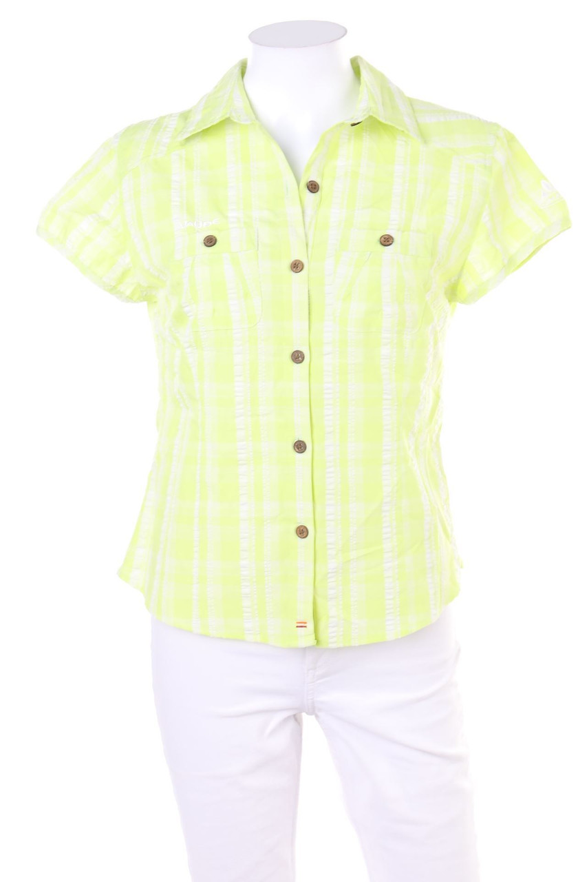 VAUDE - Karo-Hemd-Bluse mit kurzem Ärmel - D 38