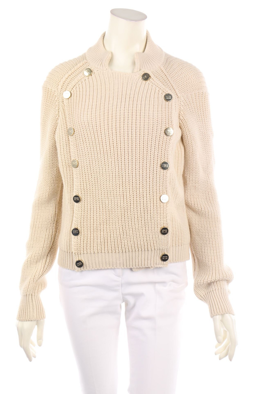 ELISABETTA FRANCHI - Zweireiher-Cardigan aus Woll-Mix - D 36