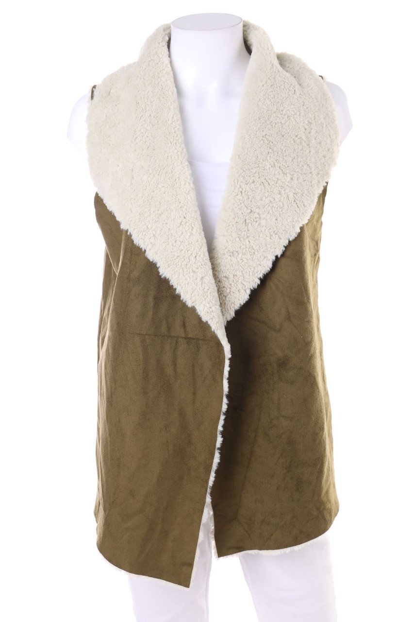 Madison & Lola - Weste aus Kunstleder mit Fake Fur-Besatz - S