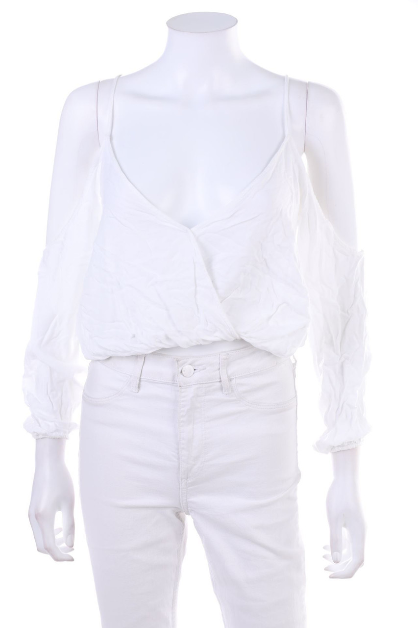 BRANDY MELVILLE - Cold-Shoulder-Cropped-Bluse - S