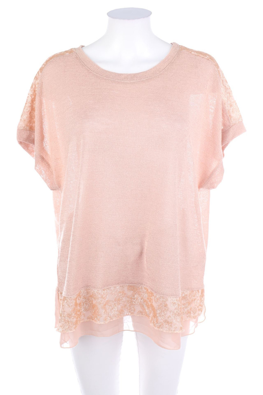 OVS - Kurzarm-Shirt mit Pailletten mit überschnittener Schulter - XXL