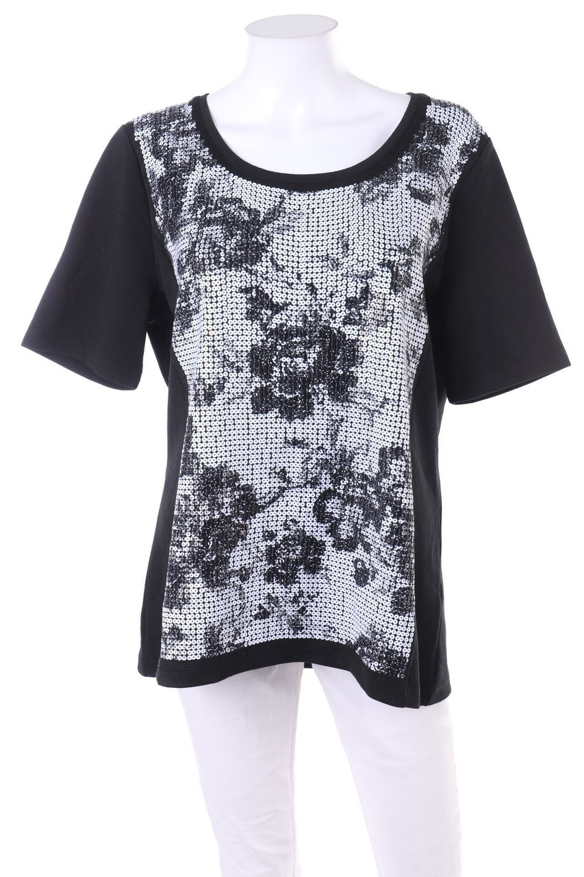 amira - Kurzarm-Shirt mit Pailletten - D 46