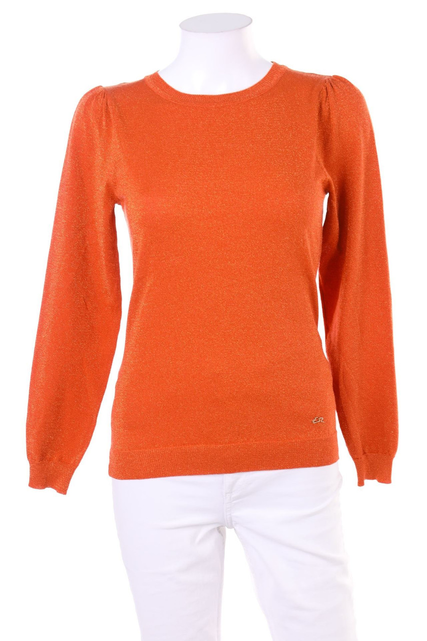 YES ZEE - Glitzer-Strick-Pullover mit Puffärmeln - S