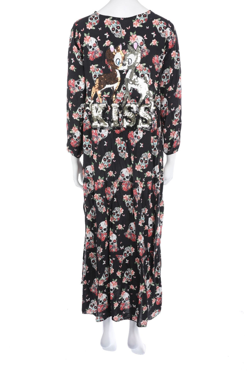 Ohne Label - Maxi-Kleid mit Print - M