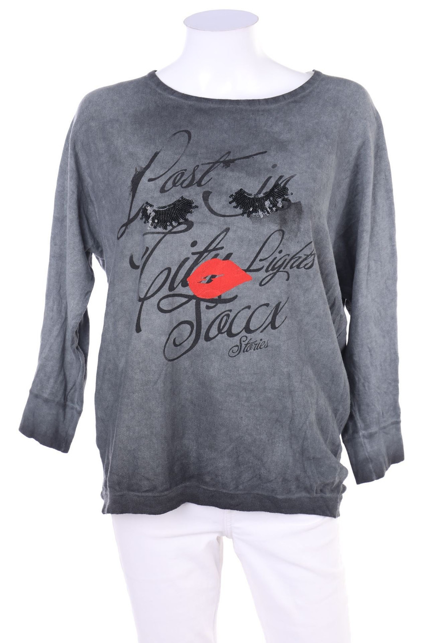 SOCCX - Batwing-Pullover mit Print - D 36