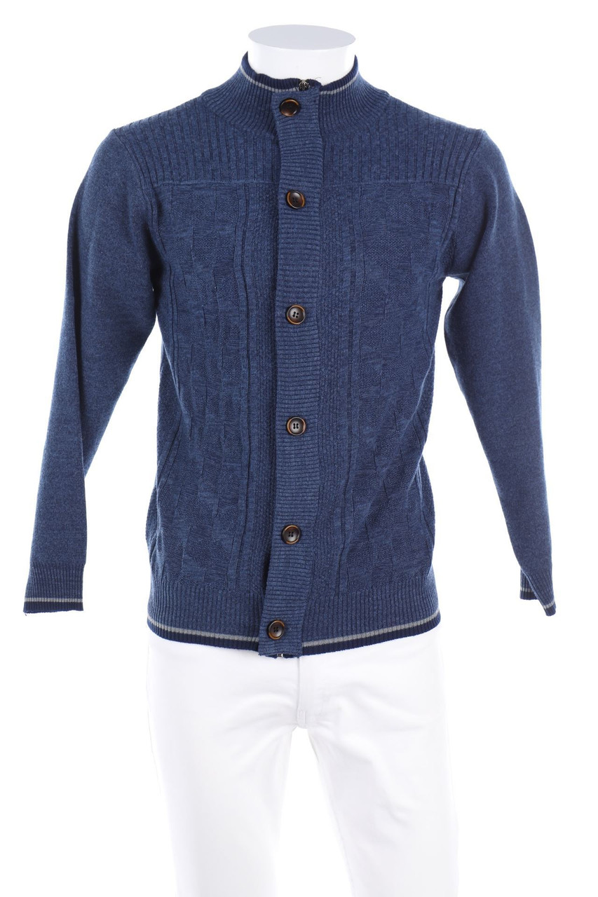 Ohne Label - Zipper-Cardigan mit Wolle - XL