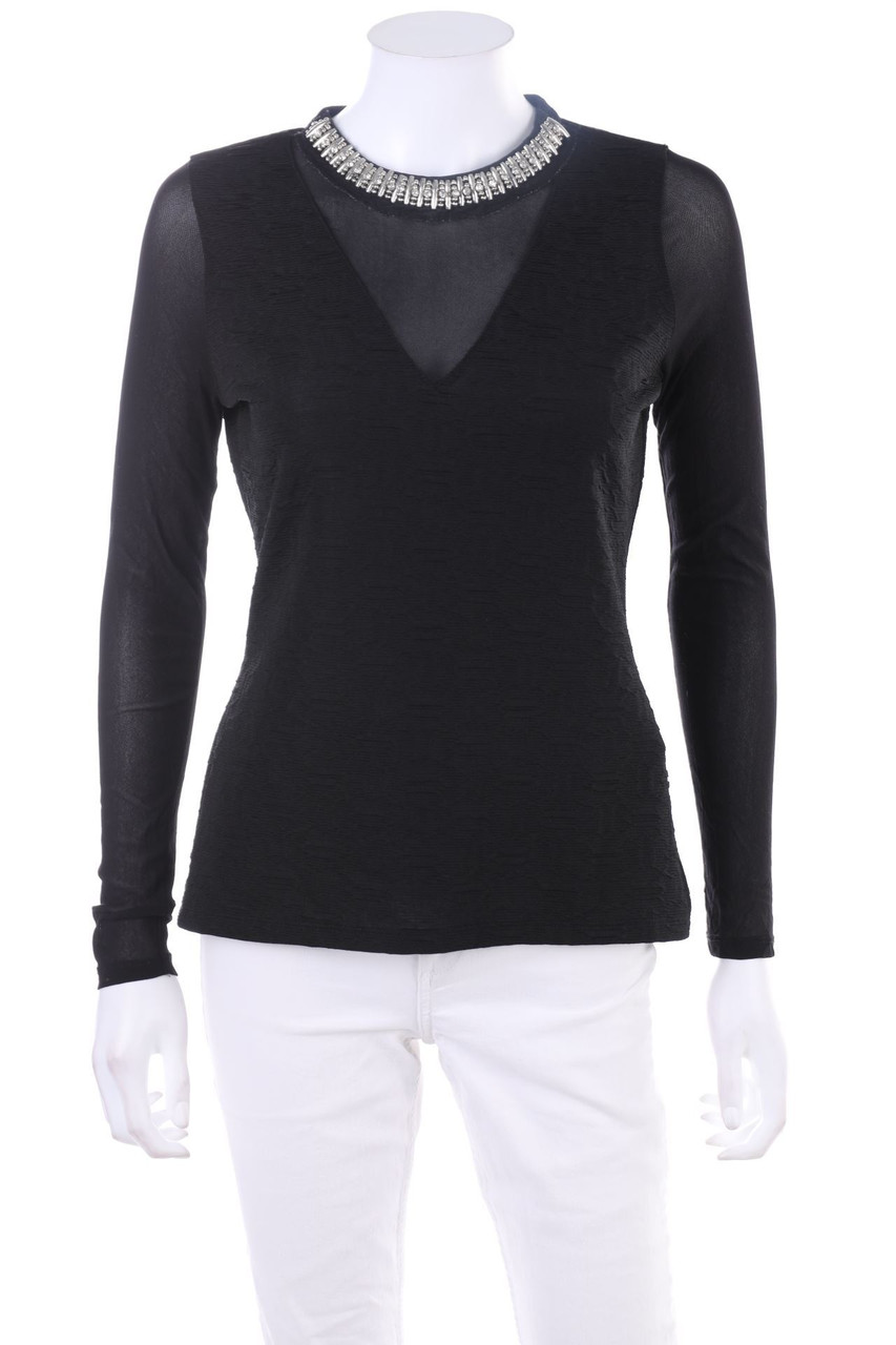 MORGAN - Bluse mit Schmuckstein-Applikation - M