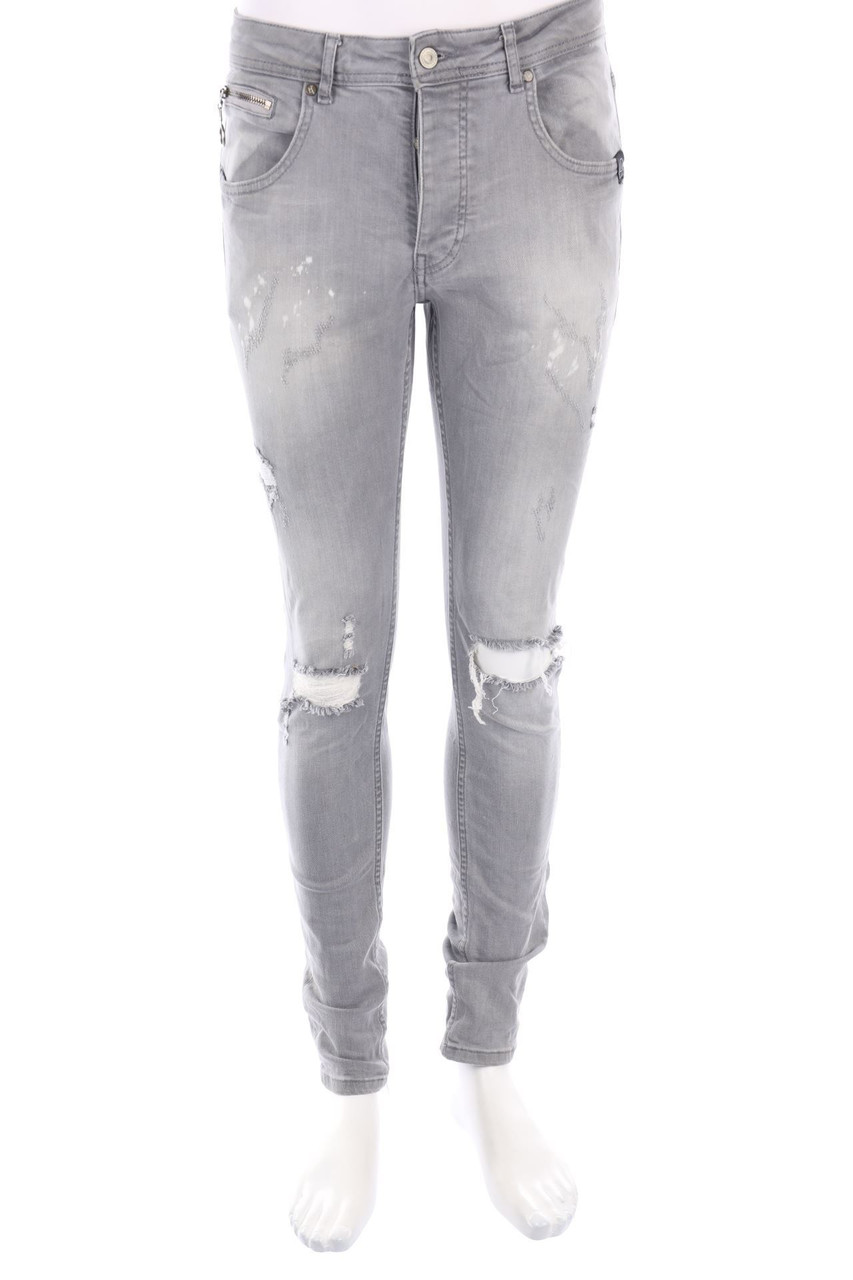 Project x PARIS - Destroyed Skinny-Jeans mit Print - W32