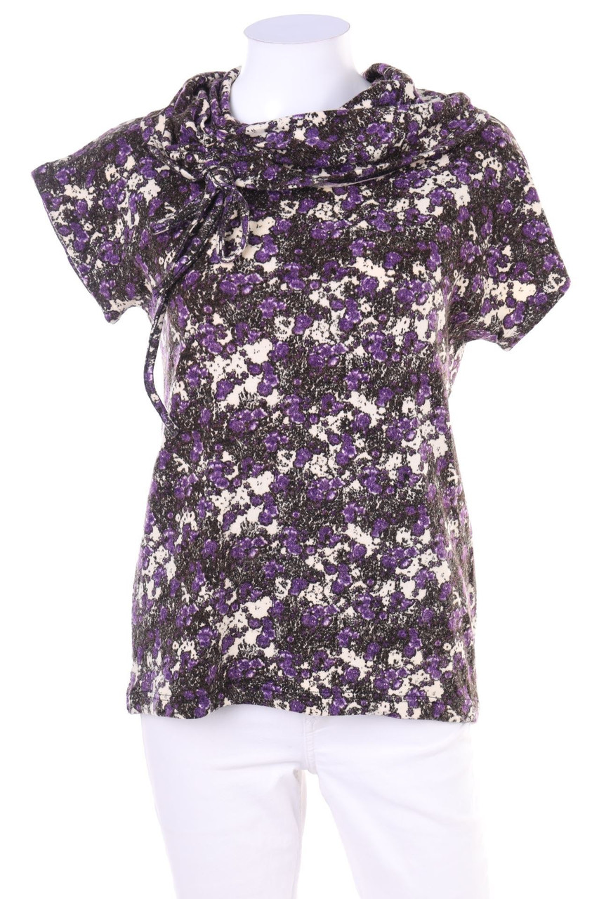 4 Me - Kurzarm-Shirt mit Blumen-Print - S
