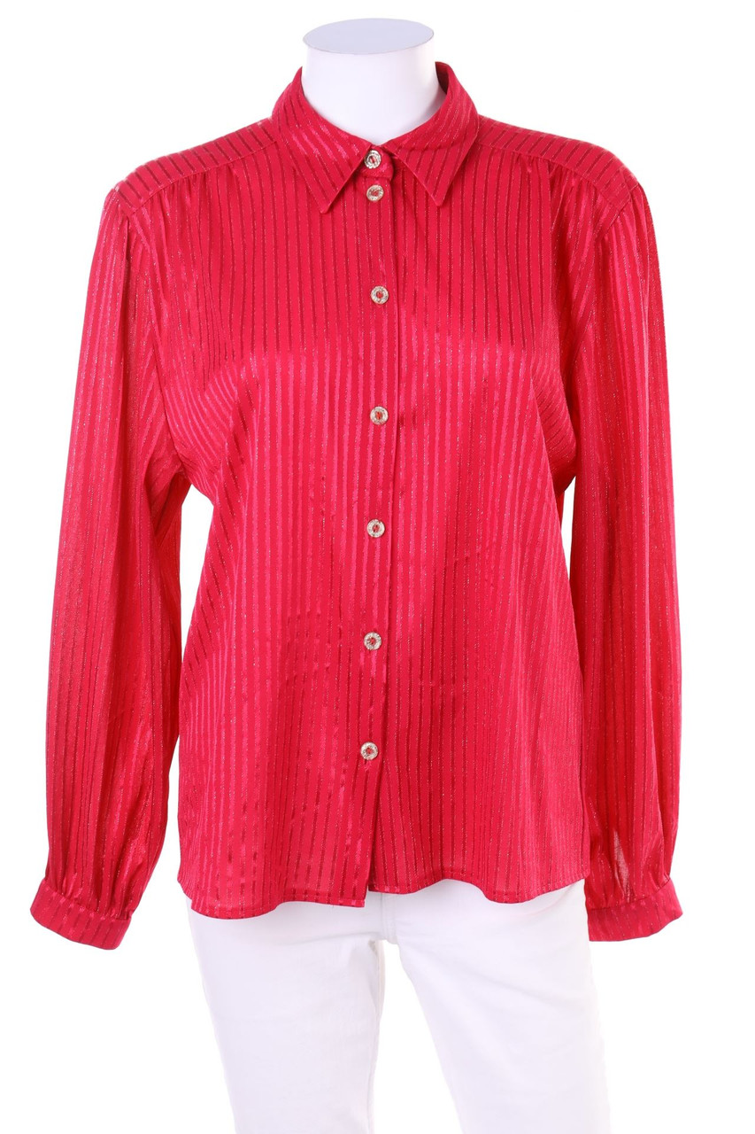 VINTAGE - Hemd-Bluse mit Metallic-Effekt - D 42