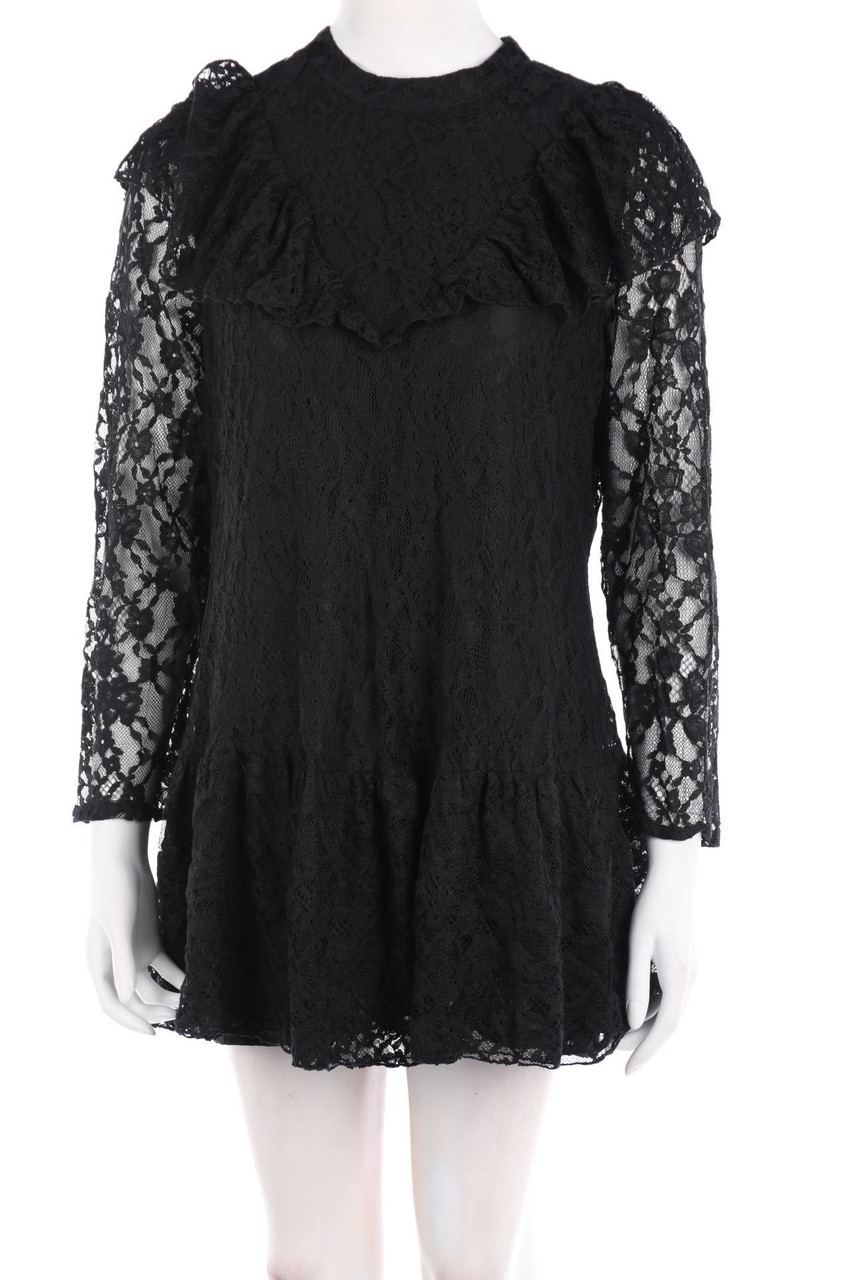 ZARA - Spitzen-Playsuit mit Volants - L