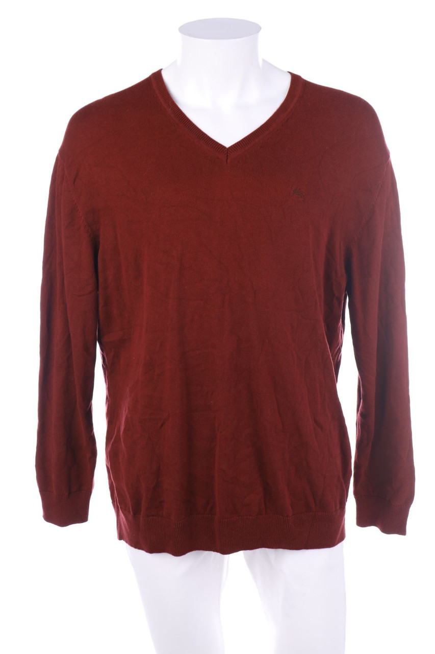 paul kehl - Baumwoll-Strick-Pullover mit V-Neck - XXL