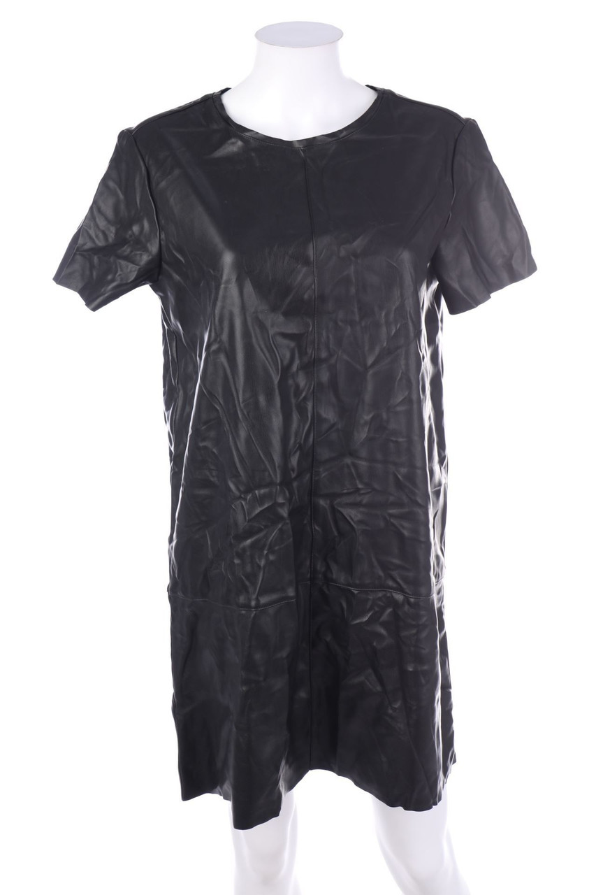 Stradivarius - Kurzarm-Lederkleid - L