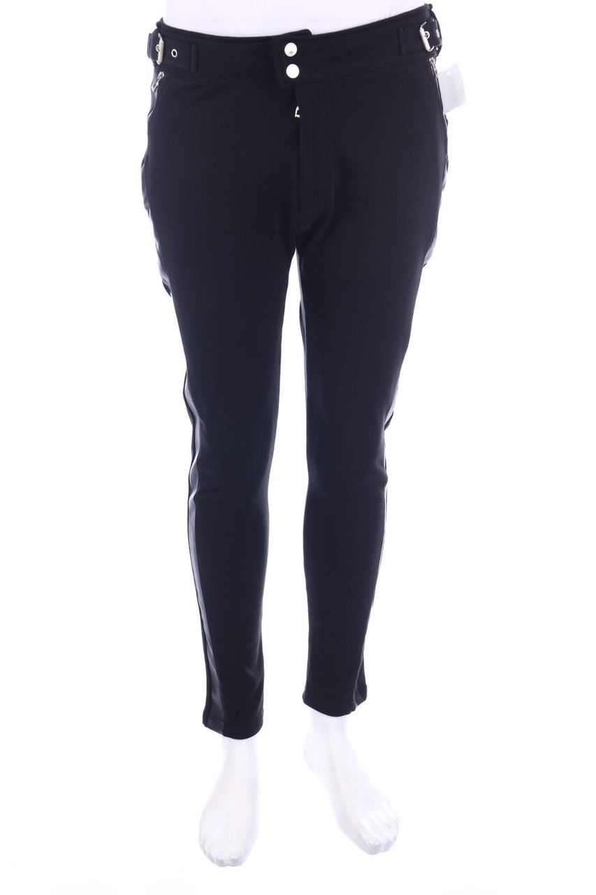 ZARA MAN - Sweat-Hose mit Kunstleder-Details - M