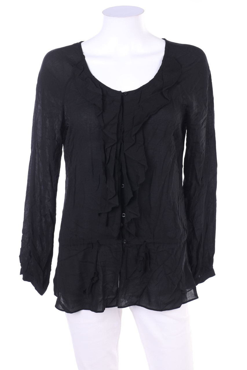 Ohne Label - Volant-Bluse mit Tunnelzug - M