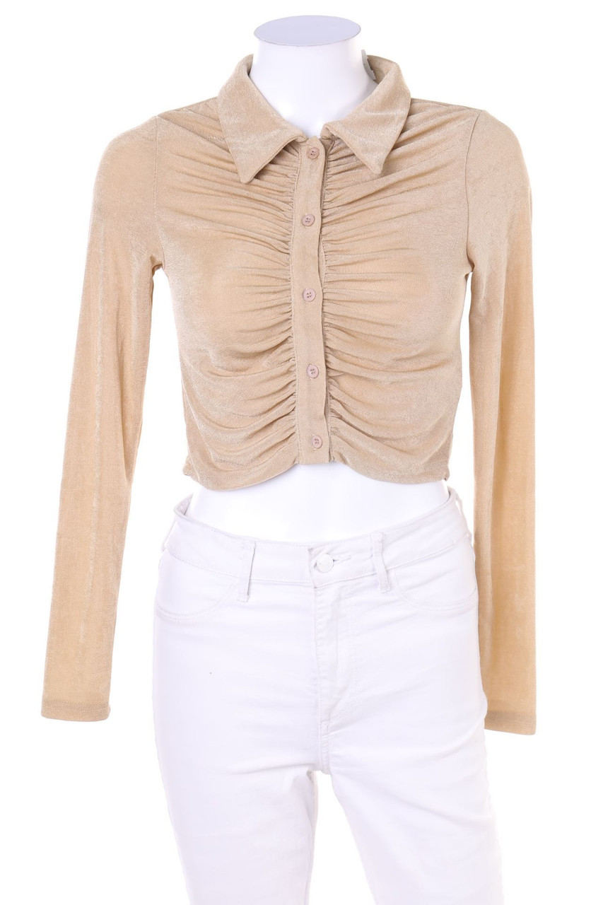 SHEIN - Jersey-Hemd-Bluse mit Raffungen - XS