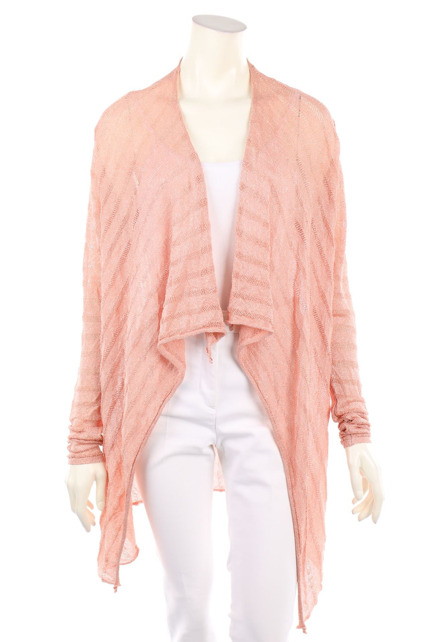 KATE by LALTRAMODA - Glitzer-Cardigan mit Lochstrick-Details - L