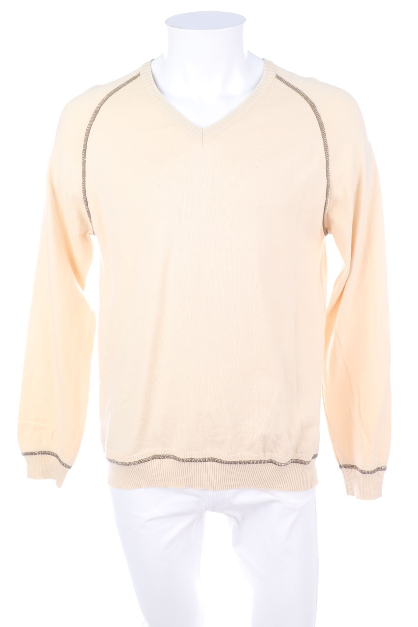 Ohne Label - Baumwoll-Strick-Pullover mit V-Neck