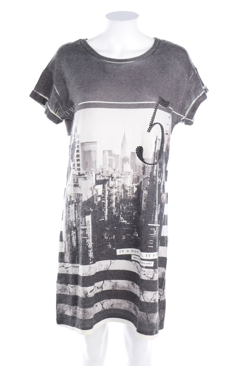 NUNA LIE - Strickkleid mit Foto-Print - M