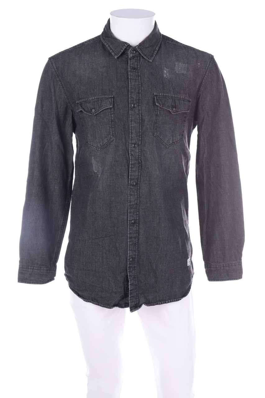 DNN DENIM - Jeans-Hemd im Used Look - M