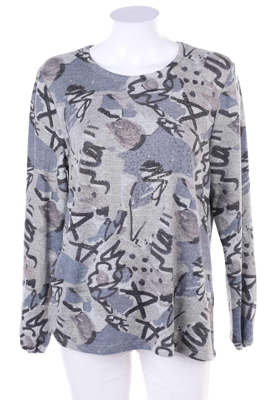 steilmann - Longsleeve-Shirt mit Strass-Steinen - D 44