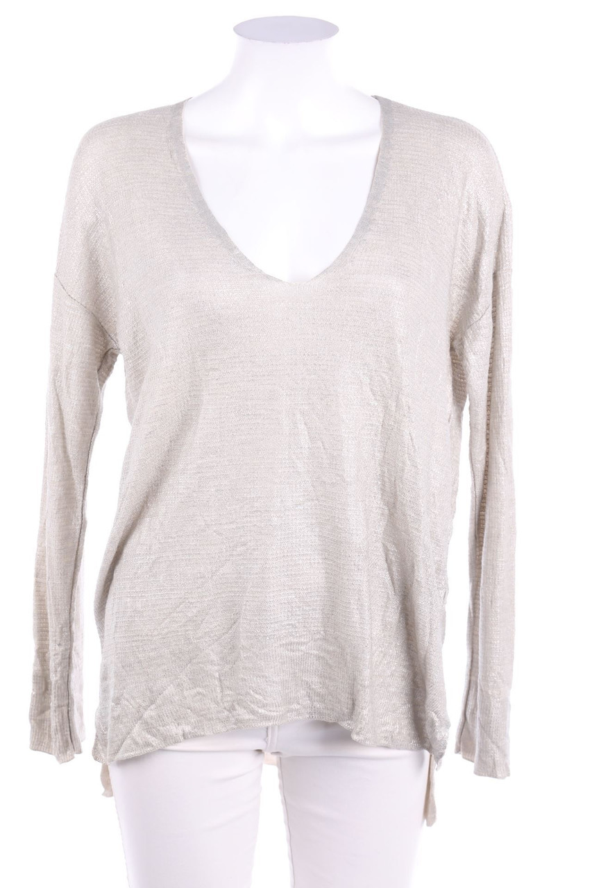 Zara Knit - Strick-Pullover mit Metallic-Effekt - L
