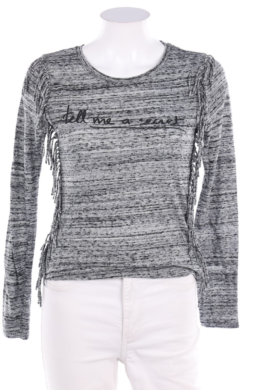 Bershka - Longsleeve-Shirt mit Fransen - S