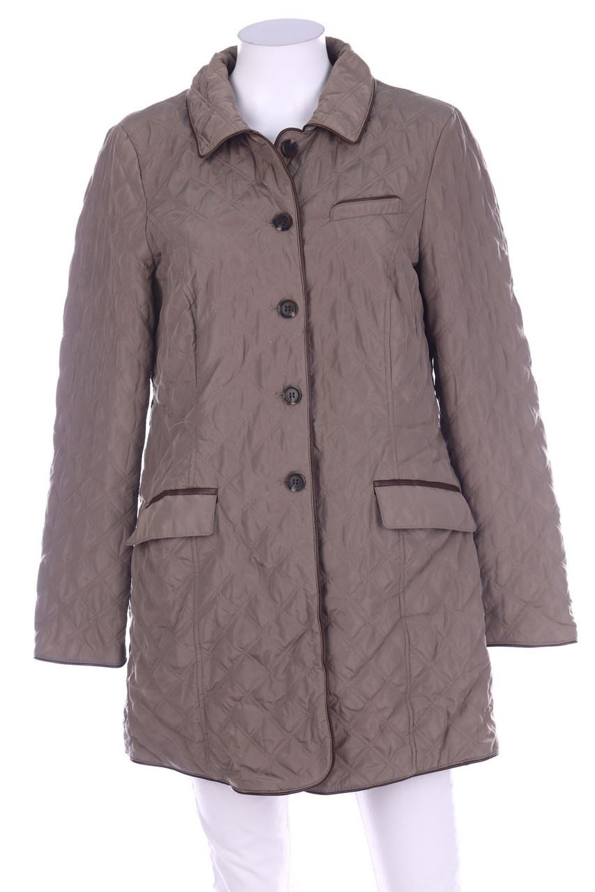 MADELEINE - Stepp-Mantel mit Kunstleder-Details - D 40