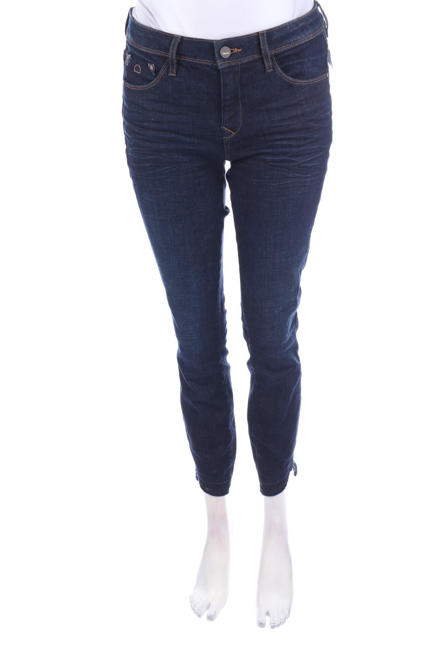 DAWN - Cropped-Dark Denim Skinny-Jeans - W28
