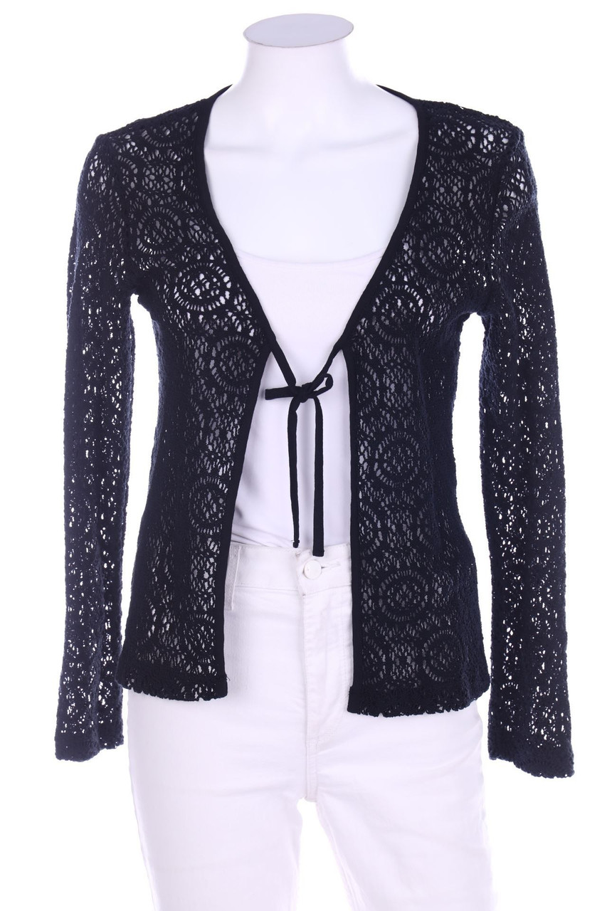 MORE & MORE - Cardigan mit Lochstrick-Details - D 36