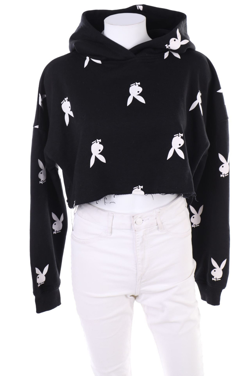 PLAYBOY x MISSGUIDED - Cropped-Kapuzen-Pullover - D 34