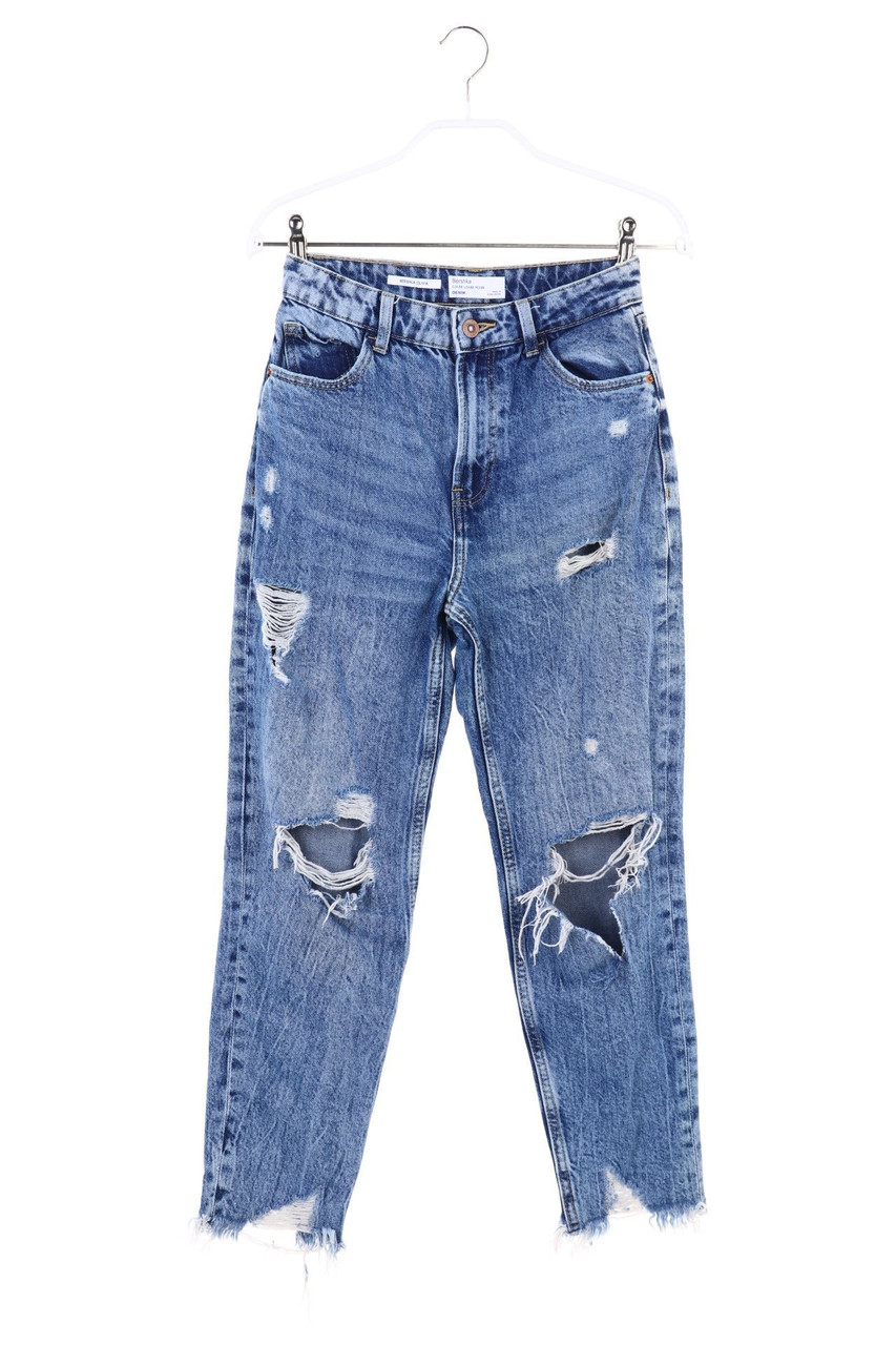 Bershka - Destroyed Straight Cut Jeans - D 32