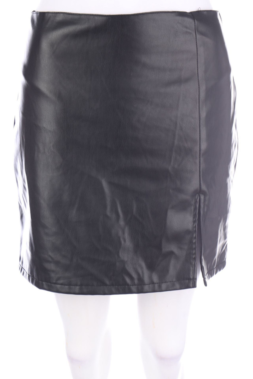 H&M DIVIDED - Faux Leather-Mini-Rock mit Schlitz - D 36