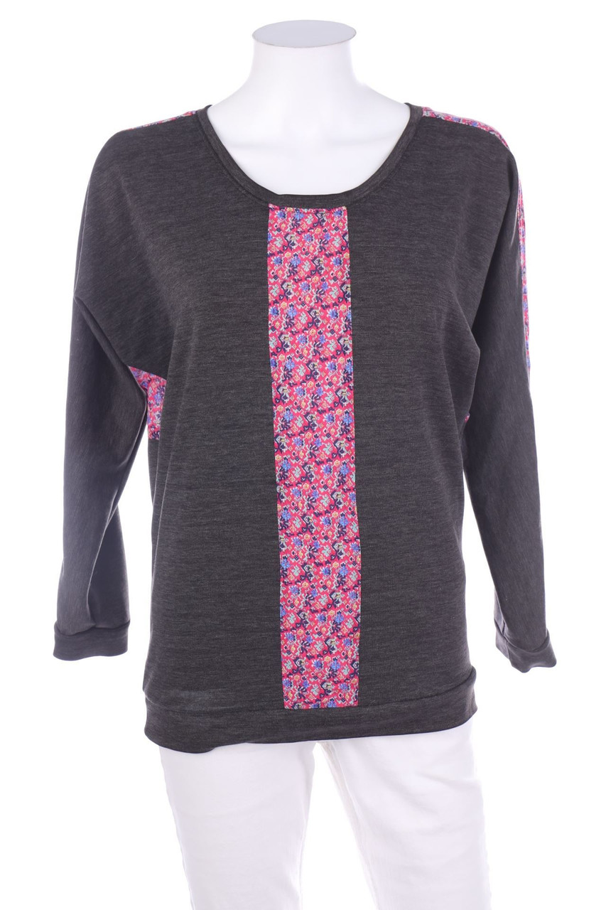 Ohne Label - Longsleeve-Shirt mit Blumen-Print - D 40