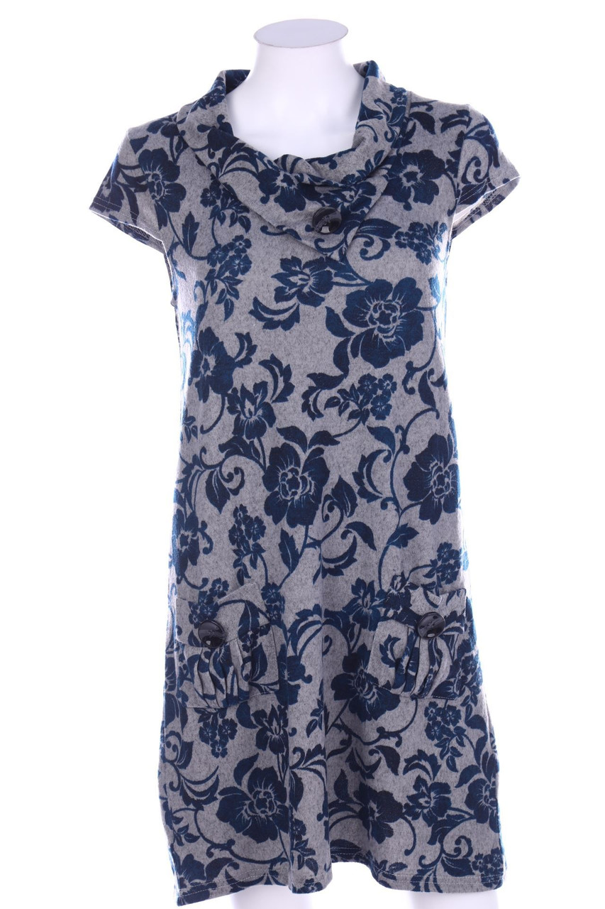 Apricot - Strickkleid mit Blumen-Print - D 36