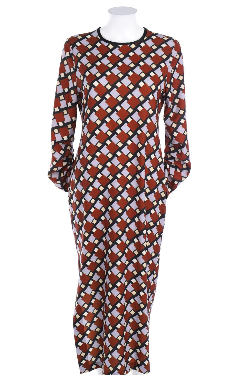 ZARA - Maxi-Kleid mit Geo-Print mit Schlitz - S
