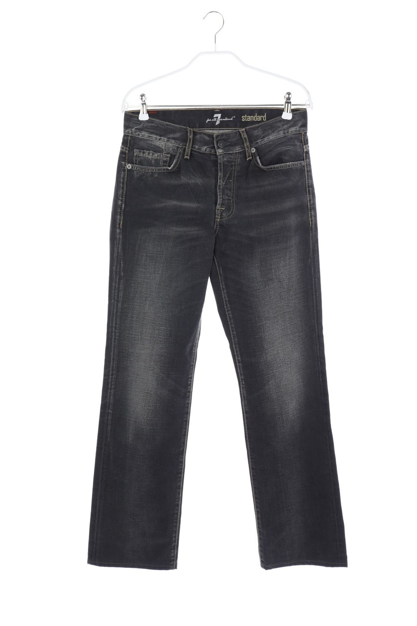 7 for all mankind - Used Look Straight Cut Jeans aus Baumwolle - W30