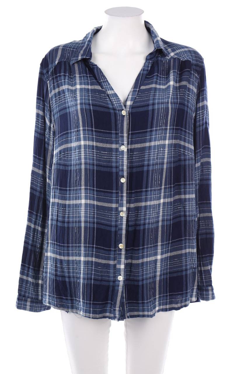 MODAVISTA - Karo-Hemd-Bluse mit Glitzer - D 50