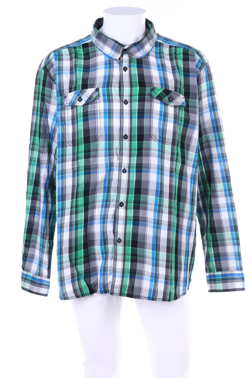 Angelo Litrico C&A - Karo-Hemd aus Baumwoll-Mix mit aufgesetzten Taschen - XXXL