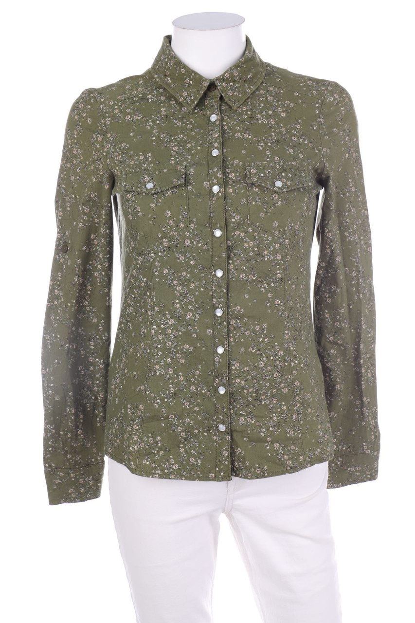 SECONDHAND - Hemd-Bluse mit Krempel-Ärmeln - S