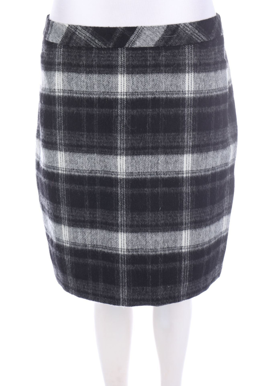 comma - Karo-Minirock aus Woll-Mix - D 40