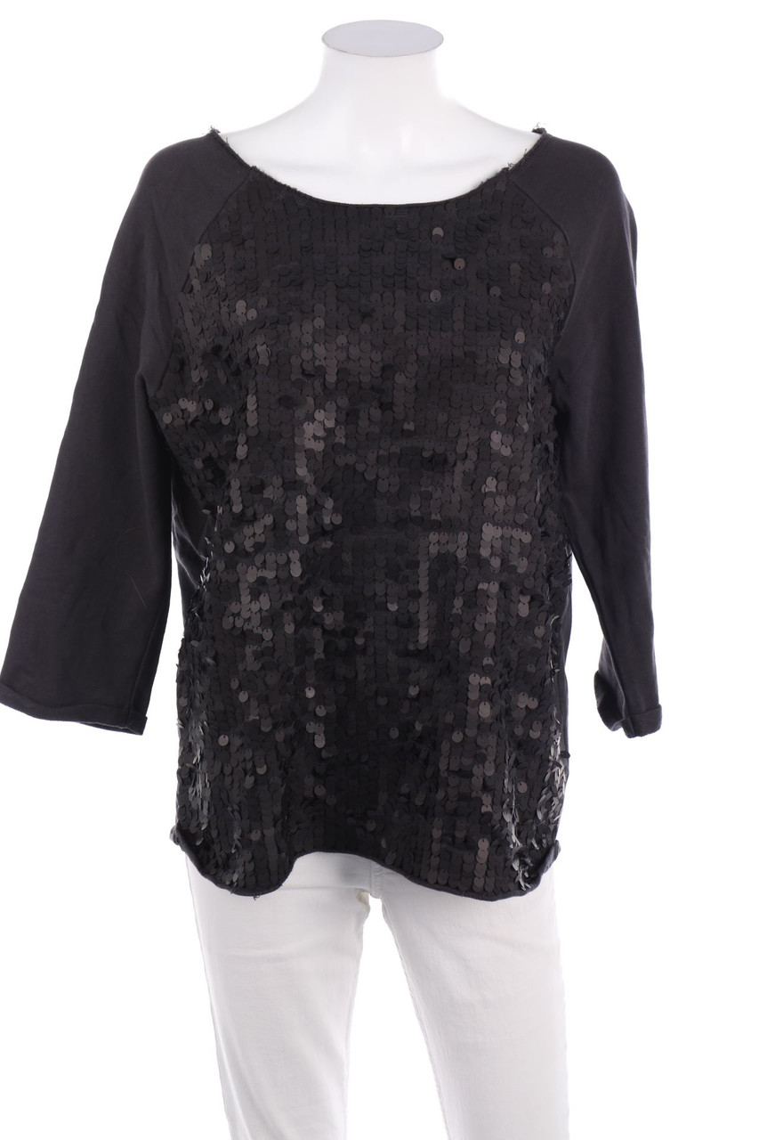 Ohne Label - 3/4-Arm-Shirt mit Pailletten - M