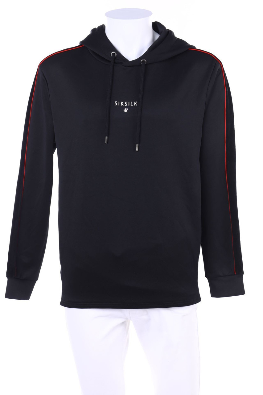 SIKSILK - Print-Kapuzen-Pullover mit Samt - 54