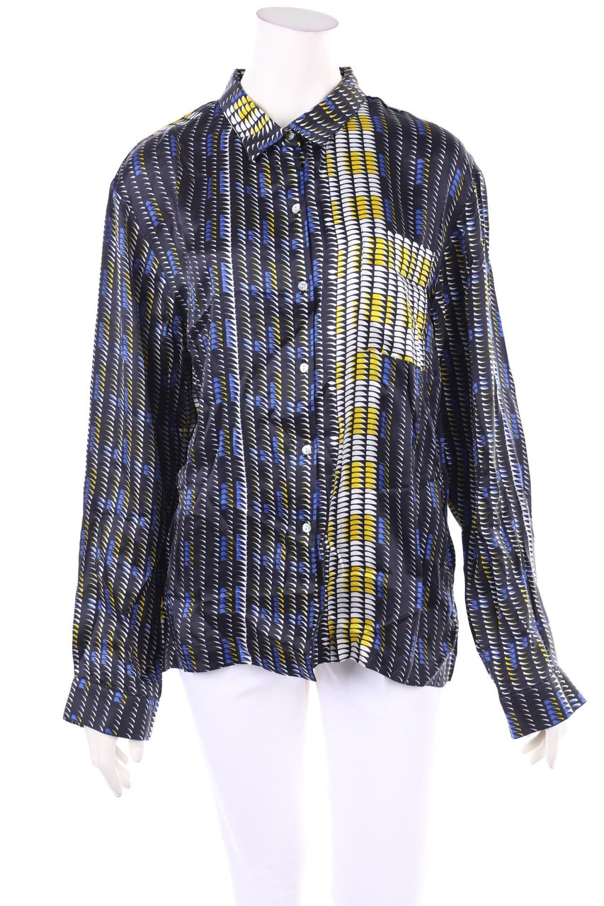 ASCENO - Seiden-Bluse mit Print - L