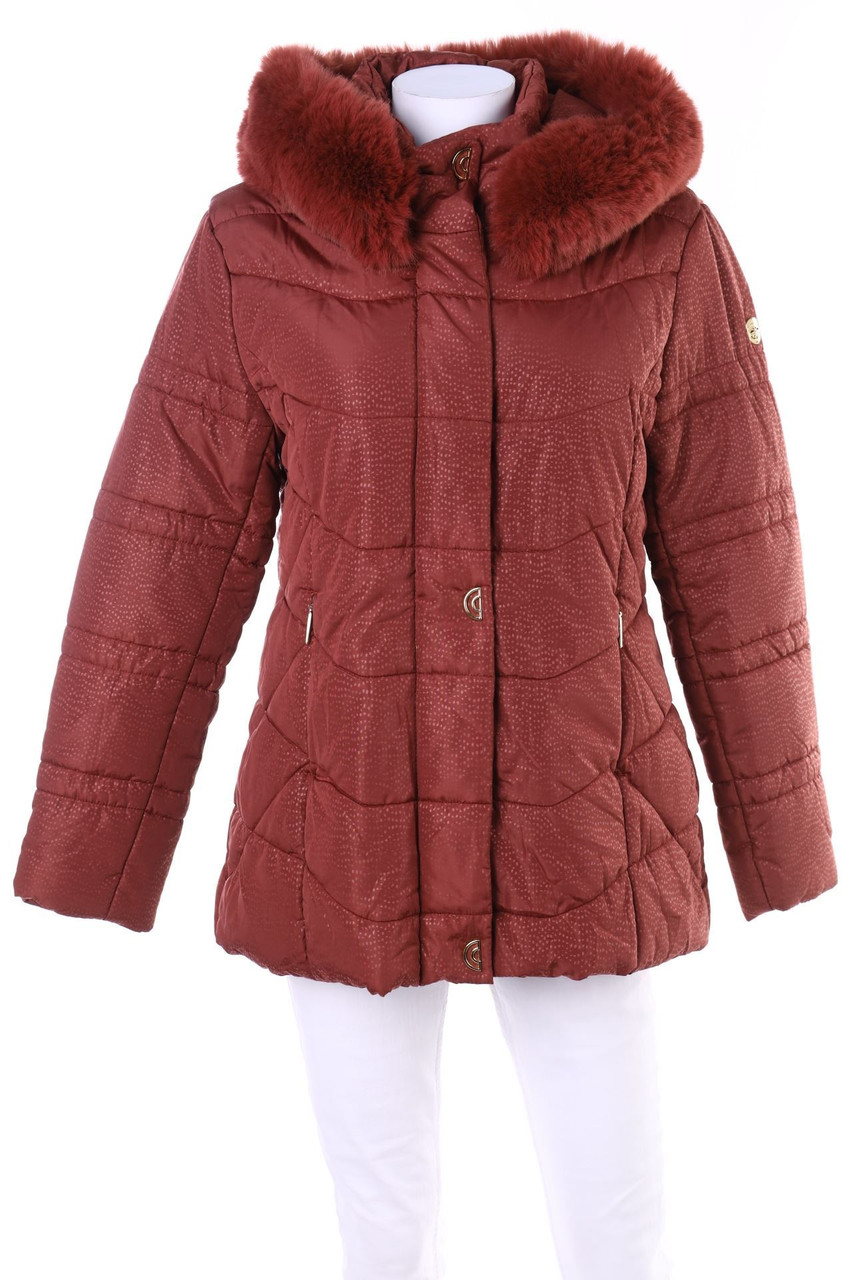 VIRGINIABLU` - wattierte Jacke mit Fake Fur-Besatz - M