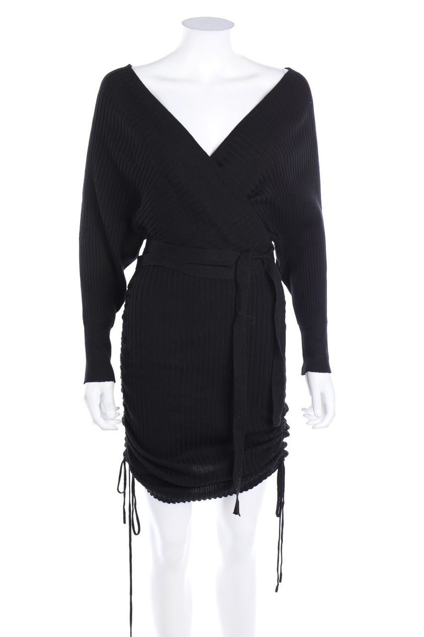 GIORGIA - Strickkleid in Wickel-Optik mit Raffungen - D 40