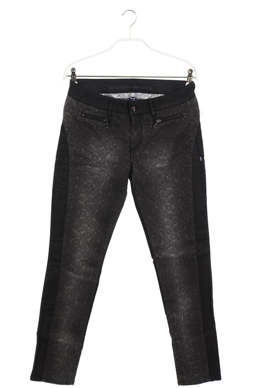 NINE:INTHE:MORNING - Used Look Skinny-Jeans mit Muster - W30