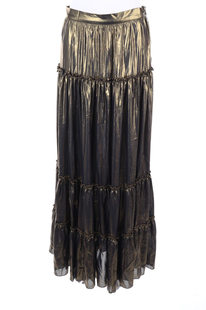 TRICOT CHIC - Metallic-Maxi-Rock mit Raffungen - D 36